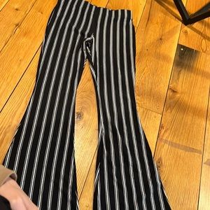 striped flare pants